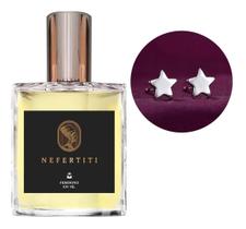 Perfume Feminino Nefertiti + Brinco Prata Estrela