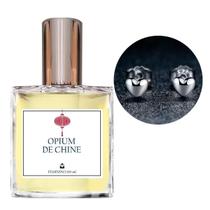 Perfume Feminino Opium de Chine + Brinco Prata Coração