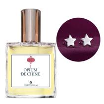 Perfume Feminino Opium de Chine + Brinco Prata Estrela