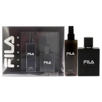 Perfume Fila Black EDT Fragrance & Body Spray for Him, conjunto de 2 peças
