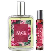 Perfume Gerânio Elegante Feminino 100Ml + Spray 10Ml Natural Perfume Gerânio Elegante Feminino 100Ml + Spray 10Ml Natural
