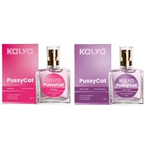Perfume Intimo e Calcinha Beijável PussyCat Vinho ou Morango - Kalya