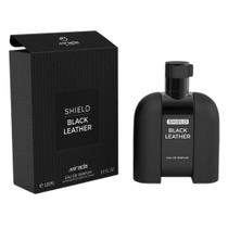 Perfume MIRADA Shield Black Leather Eau de Parfum 100ml para homens Perfume MIRADA Shield Black Leather Eau de Parfum 100ml para homens