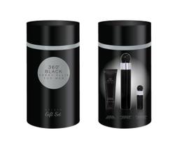 Perfume Perry Ellis 360 Black para homens, 100 ml, conjunto de presente de 3 peças