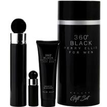 Perfume Perry Ellis 360 Black para mulheres EDP 100ml, conjunto de presente de 3 peças