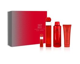 Perfume Perry Ellis 360 Red EDT 100ml - Kit com Spray Corporal e Gel de Banho
