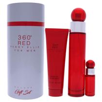 Perfume Perry Ellis 360 Red para homens EDT 100ml, conjunto de presente de 3 peças