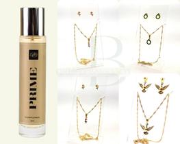 Perfume Prime nº100 Elegância com Colar e Brinco!