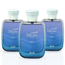 Perfume RASASI Hawas Ice EDP 100ml para homens, pacote com 3