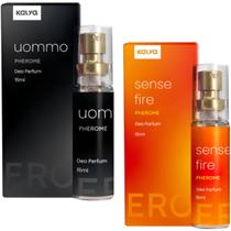Perfume unisex ativa feromonios Uommo sense fire kit com 2