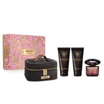 Perfume Versace Crystal Noir Eau de Parfum 90ml, conjunto de presente de 4 peças para mulheres