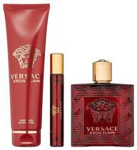 Perfume Versace Eros Flame Eau de Parfum, 100 ml, conjunto de presente de 3 peças Perfume Versace Eros Flame Eau de Parfum, 100 ml, conjunto de presente de 3 peças