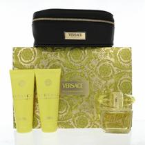 Perfume Versace Yellow Diamond EDT 100ml, conjunto de 4 peças com estojo Perfume Versace Yellow Diamond EDT 100ml, conjunto de 4 peças com estojo