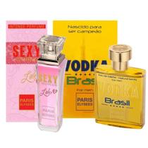 Perfume Vodka Brasil Amarelo + Sexy Woman Love - Paris Elysees 100ml