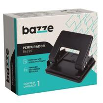 Perfurador B6220 - 2 Furros - 20 Folhas - Metálico - Preto - Caixa C/1 un - Bazze