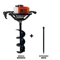 Perfurador de Solo a Gasolina 52cc 2,5HP com Broca 80x20cm e Extensão 60cm FAK520PS Carbon Fak Perfurador de Solo a Gasolina 52cc 2,5HP com Broca 80x20cm e Extensão 60cm FAK520PS Carbon Fak