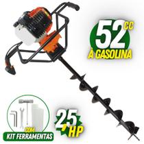 Perfurador de Solo á Gasolina Para a Construção Civil Vulcan Trent VPS520 2T 52cc Com Broca 80x10cm