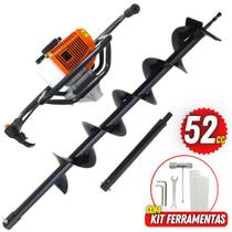 Perfurador de Solo á Gasolina Para Silvicultura VPS520 Vulcan 2T 52cc Broca 80x12cm + Extensor 30cm