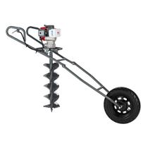 Perfurador de Solo Branco BPS52 Com Suporte Roda e Broca 20cm