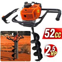 Perfurador De Solo Gasolina 52cc Broca 80x15 Vps520s Vulcan Trent p/ Fazer Cerca, Estaca, Assentar Palanque