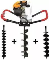 Perfurador De Solo Gasolina 52Cc Com 4X1 Brocas Profissional
