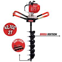 Perfurador De Solo Kawashima ED43 42.7cc á Gasolina 2T Manejo Duplo Com Broca Resistente 800x150mm