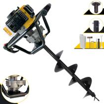 Perfurador de Solo Máquina Fura Terra Trado Motorizado Lynus PSL517 À Gasolina 2T 52cc 1,8HP de Potência 9.000rpm Alta Performance Com Empunhadura Ergonômica + Broca 80x20cm Perfurador de Solo Máquina Fura Terra Trado Motorizado Lynus PSL517 À Gasolina 2T 52cc 1,8HP de Potência 9.000rpm Alta Performance Com Empunhadura Ergonômica + Broca 80x20cm