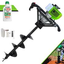 Perfurador de Solo Máquina Fura Terra Trado Motorizado Menegotti MPS52 À Gasolina 2T 52cc 1,8HP de Potência 9.000rpm Alta Performance Com Empunhadura Ergonômica + Broca 80x20cm + ÓLEO STIHL 8017 2T Perfurador de Solo Máquina Fura Terra Trado Motorizado Menegotti MPS52 À Gasolina 2T 52cc 1,8HP de Potência 9.000rpm Alta Performance Com Empunhadura Ergonômica + Broca 80x20cm + ÓLEO STIHL 8017 2T