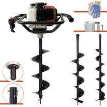 Perfurador de Solo Máquina Fura Terra Trado Motorizado Vant VPS52 À Gasolina 2T 52cc 2HP 6.500rpm + KIT 3 Brocas 80x10, 80x15 e 80x20