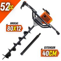 Perfurador de Solo Para o Plantio na Agricultura VPS520 Vulcan Com Broca 80x12cm + Extensor de 40cm