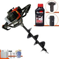 Perfurador de Solo Polaca Cavadeira Vant VPS-52 À Gasolina 52cc 2HP 6.500rpm Alta Performance P/ Construção Civil + Broca 80x20cm + ÓLEO TOYAMA