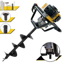 Perfurador de Solo Profissional Lynus PSL517 À Gasolina 2T 52cc 1,8HP 9.000rpm Alta Potência, Rotação e Performance Com Ignição CDI e Empunhadura Ergonômica + Broca 80X20cm