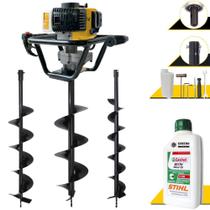Perfurador de Solo Profissional Lynus PSL517 À Gasolina Motor 2T 52cc 1,8HP 9.000rpm de Alta Performance Com Empunhadura Ergonômica + Brocas 80x10cm, 80x15cm e 80x20cm + ÓLEO STIHL 2T Perfurador de Solo Profissional Lynus PSL517 À Gasolina Motor 2T 52cc 1,8HP 9.000rpm de Alta Performance Com Empunhadura Ergonômica + Brocas 80x10cm, 80x15cm e 80x20cm + ÓLEO STIHL 2T