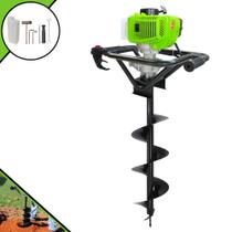 Perfurador de Solo Profissional Menegotti MPS-52 À Gasolina 52cc 1,8HP 9.000rpm Trado Motorizado Com Broca 80x20cm Para Agricultura e Construção Civil