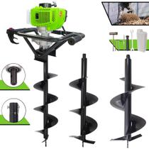 Perfurador de Solo Profissional Menegotti MPS52 À Gasolina 2T 52cc 1,8HP 9.000rpm Alta Potência, Rotação e Performance Com Ignição CDI e Empunhadura Ergonômica + KIT Brocas 80X20cm, 80X25cm e 80X30cm