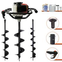 Perfurador de Solo Profissional Vant VPS52 À Gasolina 2T 52cc 2HP de Potência + KIT 3 Brocas 80X10 80X15 80X20 Para Plantio e Construção Civil