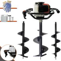 Perfurador de Solo Profissional Vant VPS52 À Gasolina 2T 52cc 2HP de Potência + KIT 3 Brocas 80X20 80X25 80X30 Para Plantio e Construção Civil