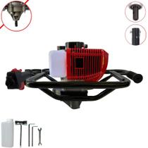 Perfurador de Solo Sem Broca Profissional Anmax GD520B À Gasolina 2T 52cc 2,2HP de Potência 7.000rpm Para Plantio e Construção Civil