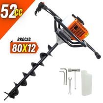 Perfurador de Solo Vulcan VPS520 2T 52cc á Gasolina Broca 80x12cm Resistente Ideal Para o Plantio