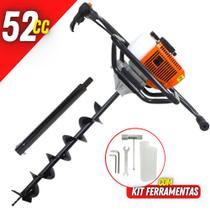 Perfurador de Solo Vulcan VPS520 Broca 80x10cm + Extensor 50cm Para Construções de Cercas e Cercados