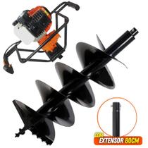 Perfurador de Solo Vulcan VPS520 Broca 80x30cm + Extensor de 80cm Ideal Para Instalações de Mourões
