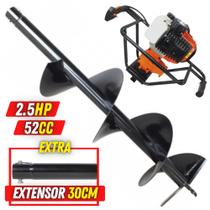 Perfurador de Solo Vulcan VPS520 Para o Plantio na Agricultura Com Broca 80x30cm + Extensor de 30cm