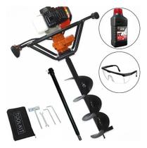 Perfurador De Solo Vulcan Vps520 S 52cc 2,5hp Broca 80x15cm