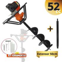 Perfurador Maquina de perfurar a Gasolina Vulcan VPS520 com broca 80x20cm + extensor alongador 50cm motor 2T 52cc