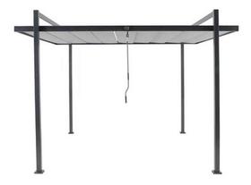 Pergolado Alumínio Cinza Cobertura Retrátil - 257x308x350cm Pergolado Alumínio Cinza Cobertura Retrátil - 257x308x350cm