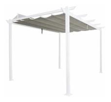 Pergolado Aluminio Cinza E Branco 258x400x282 Cm Importado