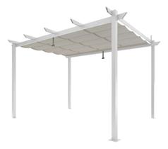 Pergolado De Aluminio E Poliester Branco 254x400x282 Cm Branco Pergolado De Aluminio E Poliester Branco 254x400x282 Cm Branco