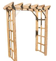 Pergolado para jardim com treliça lateral de madeira Pinus tratado 1,75x0,90 metros - Modelo Pinot Noir