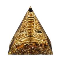 Peridoto Ouro Arenito Natural Cristal Gerador De Energia Pirâmide 6x6cm Reiki Cura Resina Decoração