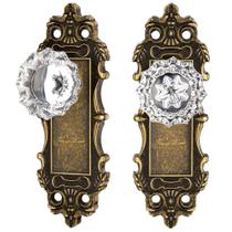 Perillas de Puerta Decorativas CEYMIO Bronce Antiguo con Cristal Paquete de 2